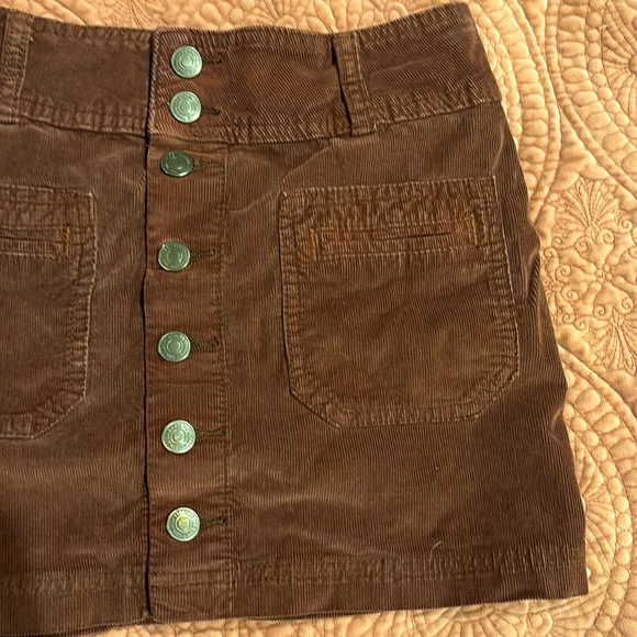 Free People - dark brown corduroy mini skirt - Picture 3 of 5